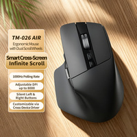 Souris d'ordinateur sans fil ergonomique à défilement ultra-rapide 8K DPI, clics silencieux, trois modes, compatible multi-écrans, PAW3220 pour le bureau
