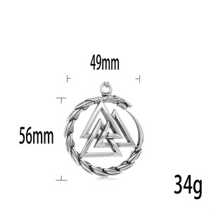 Pendentif triangle Viking en acier inoxydable, design géométrique, collier unisexe 280753 - Product Image 4