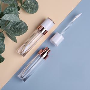 Tubo de brillo labial negro personalizado al por mayor de 6 ml, tubo de lápiz labial vacío, botella redonda blanca para rellenar bálsamo/aceite al por mayor - Product Image 2