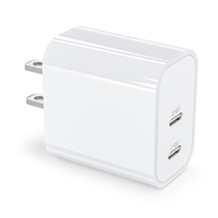 Adaptateur secteur de charge rapide PD 20W en gros, chargeur USB C, chargeur mural double port pour iPhone, chargeur EU US Type-C pour iPhone