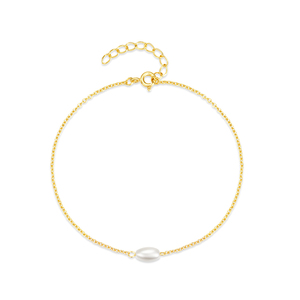 Bracelets en argent sterling 925 CANNER Gold Simple avec perles et zircons pour femmes - Product Image 1