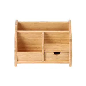 Fabricants, vente en gros, boîte à mouchoirs multifonctionnelle, bambou, rangement de bureau, télécommande, rangement de bureau, porte-stylo