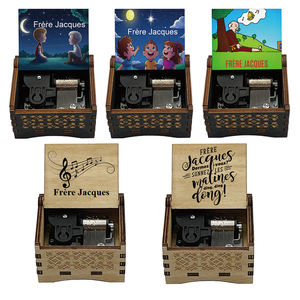 Popular Frere Jacques Wind up Music Box Canción francesa para niños 18 Note Silver Movement Regalo especial para amigo <span class=keywords><strong>Cumpleaños</strong></span> familiar - Product Image 1