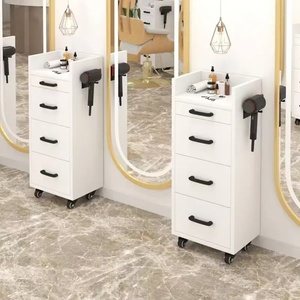 Hairdressing Trolley 3 Layer Drawers Storage Cabinet <b>Tool</b> <b>Cart</b> with Wheels and Hot <b>Tools</b> Holder for Barbershop Haircuts - Product Image 1