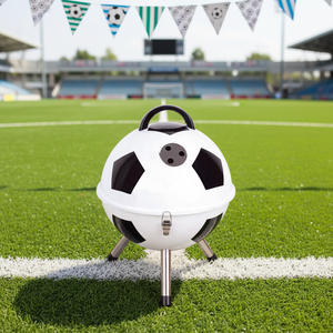 Barbecue portable au charbon de bois en forme de ballon de football, en acier inoxydable, 2,1 kg, pour la cuisine en extérieur, à la maison et en cadeau - Product Image 1