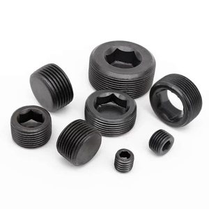 12.9 inch đen thép carbon Hex ổ cắm dừng vít tẩy trống dầu cắm Nam Nữ đúc số liệu/inch phụ kiện đường ống mô hình - Product Image 3