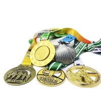 Médaille de sport de marathon en métal personnalisée professionnelle, trophée de football, médaille d'or