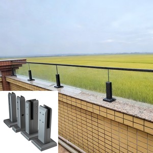 Pince à verre durable en aluminium pour garde-corps de balcon, garde-corps d'<span class=keywords><strong>escalier</strong></span>, clôture en verre sans cadre, garde-corps à embout - Product Image 1