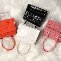Sac à main femme en cuir de crocodile, petit sac bandoulière en cuir PU, sac à main à poignée supérieure, mini sac à bandoulière, sac messager pour femme