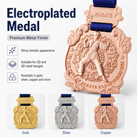 Médailles de récompense sportives personnalisées avec ruban, médailles en métal OEM pour les événements de course à pied et de marathon