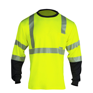 Maglietta Estiva Gialla Alta Visibilità per Edilizia, 100% Poliestere, Camicia da <span class=keywords><strong>Lavoro</strong></span> Riflettente con Tasca sul Petto per Giardinaggio e Sicurezza - Product Image 2