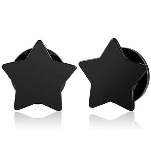 Evorte New Style Star <span class=keywords><strong>Plugs</strong></span> Edelstahl Ohr tunnel Schraub verschluss Ohr messer Body Piercing Schmuck - Product Image 4