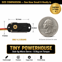 Servomoteur numérique sans noyau 2G haute précision, vitesse rapide 0,10s, engrenage en cuivre, micro 180 degrés pour robotique et avions RC d'intérieur