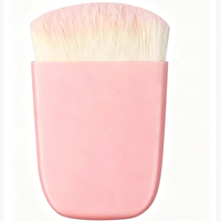 Pinceau correcteur plat spécial grand format en poils synthétiques ovales, marque privée, rose, pour fond de teint et visage, outil de beauté