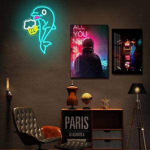 Letreros de neón LED regulables Dolphin Beer, luz ambiental alimentada por USB, luz decorativa para escaparates, luz indicadora de calle, personalizada 5V - Product Image 3