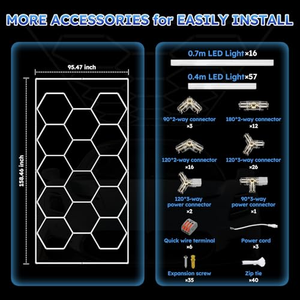 Luminaires LED hexagonaux en nid d'abeille à économie d'énergie de haute qualité pour plafonds de garage et ateliers de lavage - Product Image 4