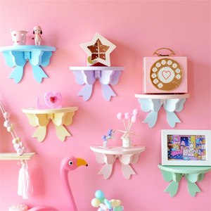 Décoration de <span class=keywords><strong>chambre</strong></span> <span class=keywords><strong>fille</strong></span> <span class=keywords><strong>étagère</strong></span> <span class=keywords><strong>murale</strong></span> suspendue sans poinçonnage arc <span class=keywords><strong>fille</strong></span> doux japonais rose - Product Image 4