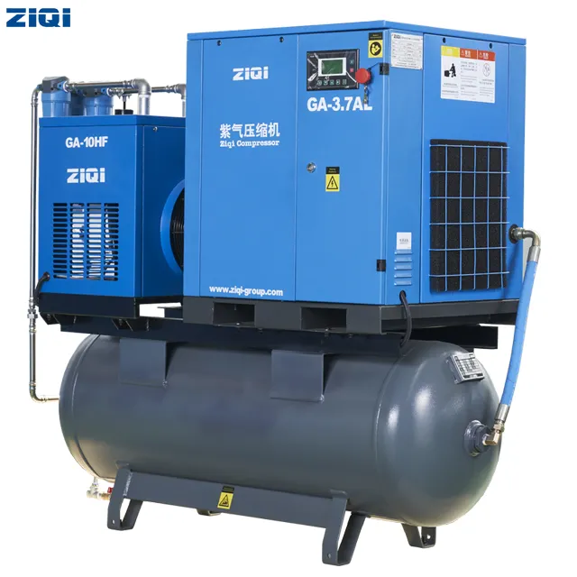 5HP 3.7Kw Belt Drive Oil Injected Integrated Mobile Screw Air Compressor for Packing Machine