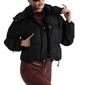Veste d'hiver matelassée pour femme, sur mesure, en toile et peau de mouton respirante, avec capuche, rembourrée en polyester, pour le sport de plein air et le streetwear - Product Image 1