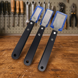 Lot de 3 spatules et grattoirs en acier inoxydable avec manche en bois (15/20/30mm) pour le nettoyage mural/sol/fenêtre DIY – Garantie 1 an - Product Image 3