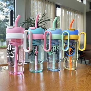 Botella de Agua de Plástico Grande de 1200 ml con Pajita Antiderrames, Linda Taza Portátil para Niños, para Deportes de Verano - Product Image 2