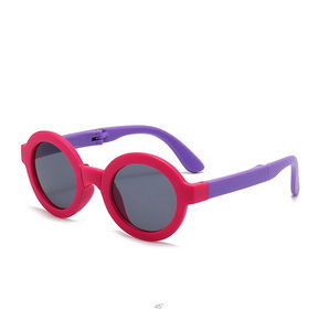 <span class=keywords><strong>Gafas</strong></span> de sol unisex para niños, plegables, con protección UV, <span class=keywords><strong>gafas</strong></span> de sol redondas retro - Product Image 6