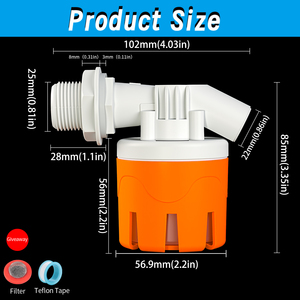 Vanne à flotteur en promotion : Vanne de contrôle de niveau d'eau à fermeture et ouverture automatiques, facile à installer, tailles 1'', 3/4'', 1/<span class=keywords><strong>2</strong></span>'' - Product Image 5