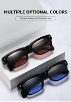 Lunettes de soleil rectangulaires haut de gamme avec charnière à 5 barres, monture métallique design, verres polarisés anti-reflet et anti-lumière bleue