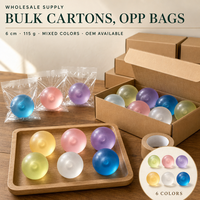 Balle anti-stress 6 cm 115 g, 6 couleurs, assortiment de balles à presser, surface mate translucide, jouet anti-anxiété pour commandes en gros
