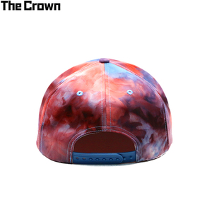 Casquette de baseball snapback tie-dye à visière plate avec logo personnalisé, motif aquarelle, style streetwear, vente en gros, couvre-chef en vrac - Product Image 3