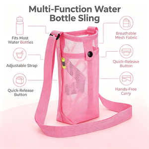 Sangle de transport personnalisée en maille pour bouteille d'eau, légère (100g), portable, réglable, pour camping, extérieur, été, multi-usages - Product Image 3
