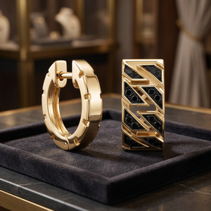 Pendientes de Aro con Diamantes Negros Naturales, Chapados en Rodio, Oro de 10K, 14K, 18K, Plata 925, 935, Joyería Fina Personalizada para Boda y Compromiso - Product Image 1