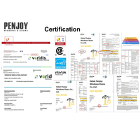 Fenêtre à battant extérieur en aluminium à rupture de pont thermique PNEJOY, triple vitrage avec grille, économie d'énergie, vente directe usine