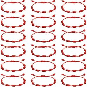 Pareja turco diablo ojos cuentas pulseras hechas a mano macramé suerte <span class=keywords><strong>7</strong></span> <span class=keywords><strong>nudos</strong></span> Rojo Negro cordón cuerda anudada <span class=keywords><strong>pulsera</strong></span> - Product Image 1
