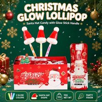Bonbons durs aromatisés aux fruits en forme de chapeau de Père Noël, lumineux et scintillants pour Noël, idéal pour les fêtes nocturnes, cadeau de vacances pour enfants