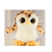 Porte-clés hibou en peluche 3D portable noir, breloque décorative, vente en gros