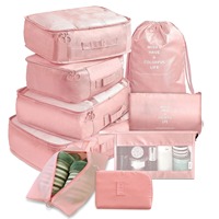 Ensemble professionnel de 9 organisateurs de bagages de voyage, cubes de rangement en maille épaisse et résistante, en polyester, avec fermeture éclair, design moderne