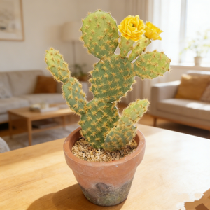 Cactus artificiel <span class=keywords><strong>en</strong></span> <span class=keywords><strong>pot</strong></span> avec fleurs jaunes pour la décoration de la maison et du bureau - Product Image 4