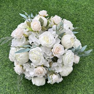 Nuevo Diseño, Bola de Flores Artificiales al por Mayor, Arreglo de Peonías Blancas para Decoración de Bodas y Centros de Mesa - Product Image 5