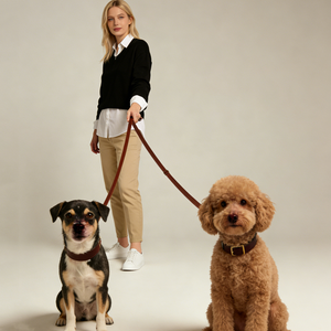 Lederne Freihand-Hundeleine zum Tragen an der Taille, geeignet für kleine, mittelgroße und große Hunde, verstellbare, robuste Hundeleine zum Spazierengehen - Product Image 2