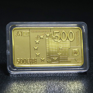 Moneda <span class=keywords><strong>conmemorativa</strong></span> de la Unión Europea de Metal más vendida, 500 <span class=keywords><strong>euros</strong></span>, barra de ladrillo de oro chapada en oro cuadrado, barras de lingotes de oro - Product Image 5