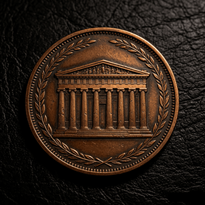 Moneta Commemorativa Personalizzata in Rame da 1oz, Colonne del Parthenon in Marmo, Monete in Rame 999, Stampa UV ad Alto Rilievo, Regalo Souvenir - Product Image 1