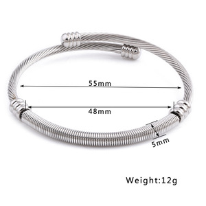 Bracelet Câble Ajustable Tendance en Acier 5mm pour Femme - Product Image 5