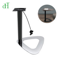 Table d'appoint moderne à hauteur réglable avec ressort à gaz, base triangulaire, cadre de bureau en forme de C pour chevet ou canapé WFH