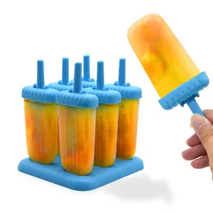 Bulaşık makinesi-güvenli ve BPA içermeyen 6 Popsicle kalıpları Set DIY dondurma kalıp plastik buz Pops ile kullanımlık Sticks