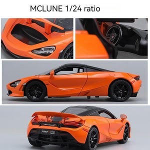 Modellino di auto 1:24 <span class=keywords><strong>McLaren</strong></span> 720 con suono e luce porte apribili ornamento decorano giocattoli modello di auto in metallo - Product Image 3