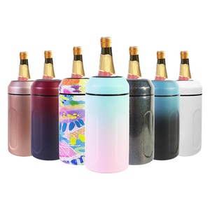 Portable 750ml Champagne Isolateur Double Paroi Isolé Sous Vide Bouteille De Vin Refroidisseur Pas De Glace Nécessaire Vin Refroidisseur Manches - Product Image 1
