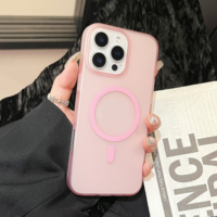 Coque de téléphone magnétique de luxe en TPU givré mat transparent de 1,5 mm avec peinture UV pour iPhone S25 Ultra, compatible avec iPhone 14, 15, 16, 17 Pro Max