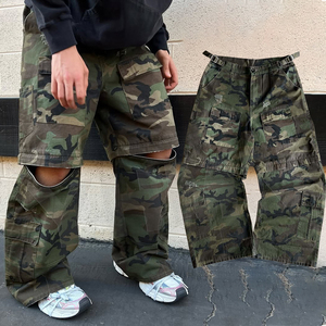 <span class=keywords><strong>Pantaloni</strong></span> <span class=keywords><strong>Cargo</strong></span> da <span class=keywords><strong>Uomo</strong></span> Personalizzati con Tasche Staccabili, Stile <span class=keywords><strong>Camouflage</strong></span>, Ripstop, Streetwear, Convertibili, Baggy, Produttore - Product Image 1