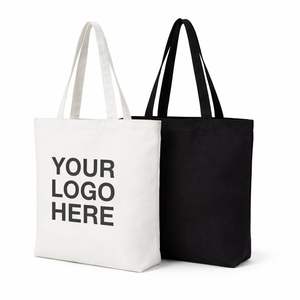 Bolsa de lona resistente negra y blanca personalizada con impresión de logotipo para mercancía de identidad corporativa y marketing empresarial - Product Image 2